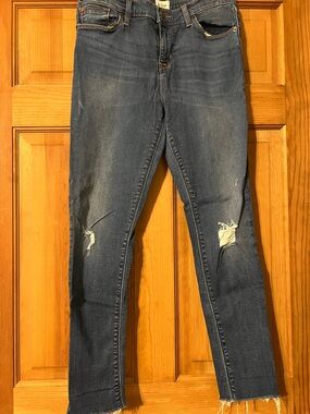 Hudson Jeans Skinny Distressed Blue Denim